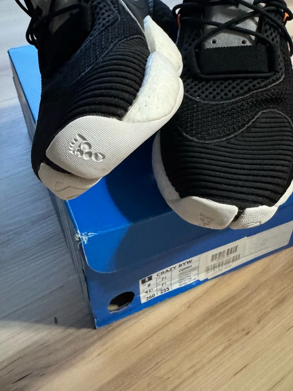 adidas Crazy BYW Athletic Sneakers with Orange Accents